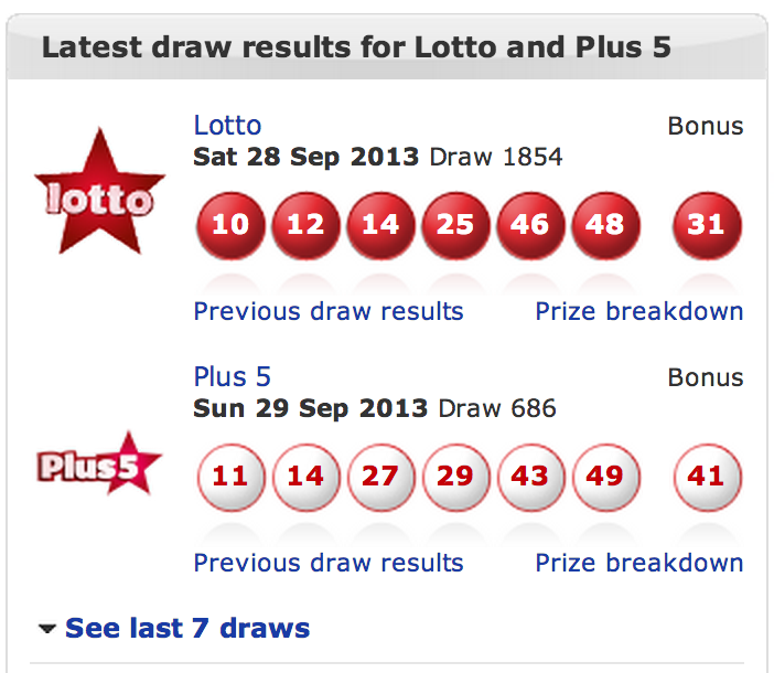lotto results yesterday